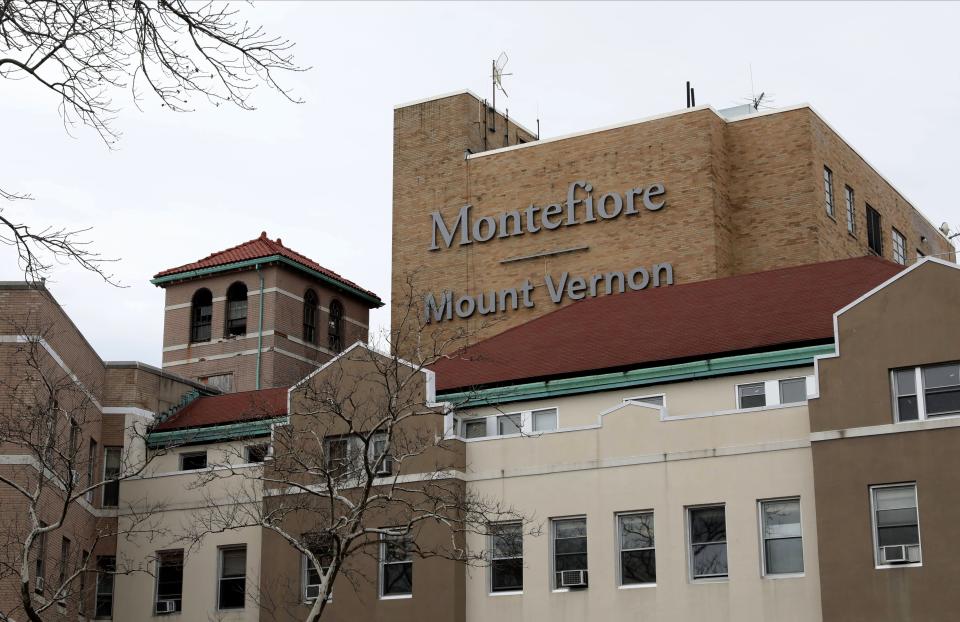 The exterior of Montefiore Mount Vernon Hospital, photographed Feb. 24, 2022. Montefiore was among 15 hospitals in New York that faced a combined $54,000 in fines connected to at least 50 patient-restraint violations since 2015.