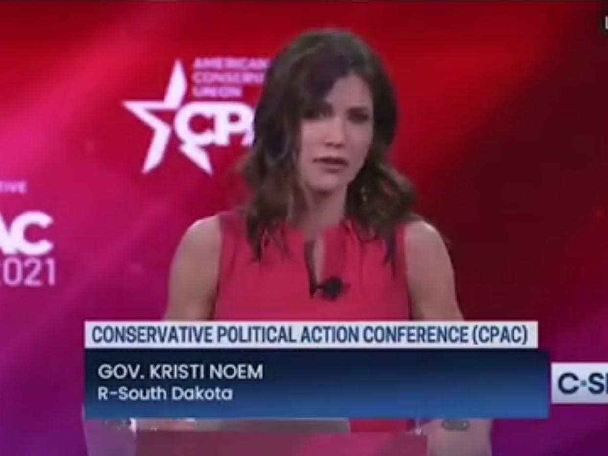 <p>South Dakota governor Kristi Noem speaking at CPAC</p> (C-SPAN)
