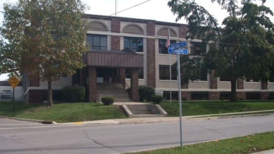 <em>Homeport’s new proposal calls for the empty engineering building at 50 Channing St. to be bulldozed. (Delaware County Auditor’s Office) </em>