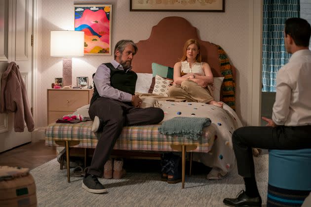 Connor (Alan Ruck), Shiv (Sarah Snook) and Kendall (Jeremy Strong) in episode 2 of season 3 of HBO's 