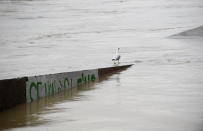 Il fiume Po ha superato la soglia di guardia e allagato i Murazzi (REUTERS/Massimo Pinca).