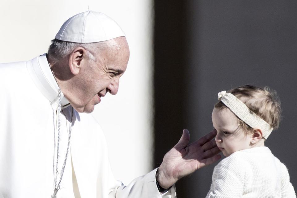 <p>Pope Francis leads his weekly general ceremony in St. Peter's Square at the Vatican in March 2017. </p>