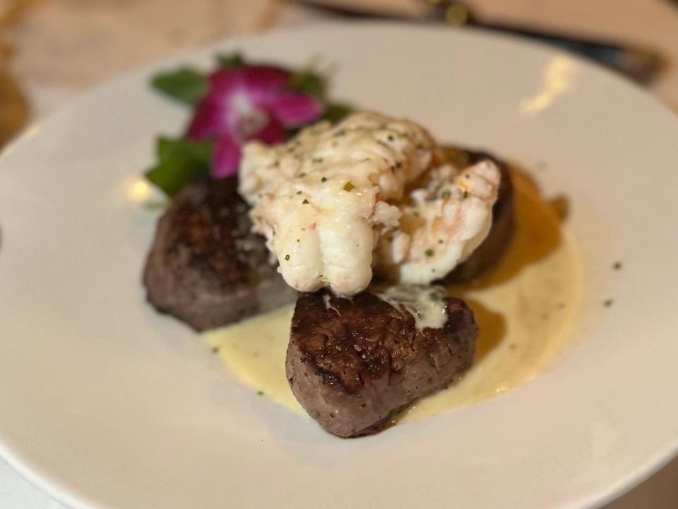 Steak topped with lobster at Capital Grille