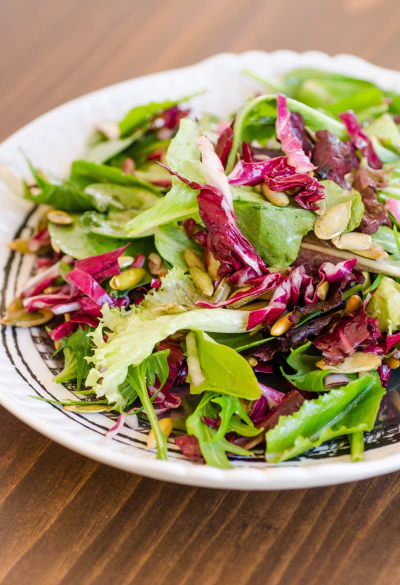 Lemony Green Salad with Radicchio & Pepitas