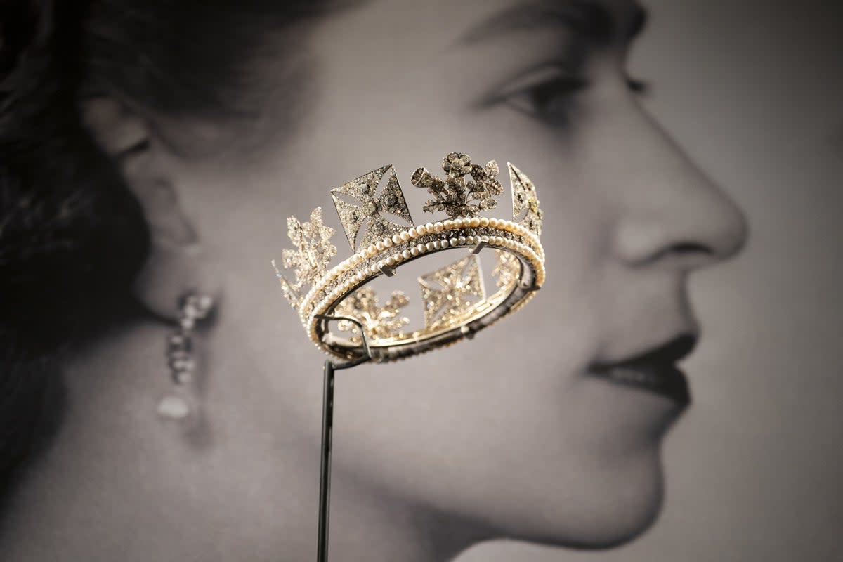 The Diamond Diadem, Bridge and Rundell, 1820 – 1821, a part of the Queen’s personal collection including magnificent jewels and photographs of the Queen (Kirsty O’Connor/PA) (PA Wire)