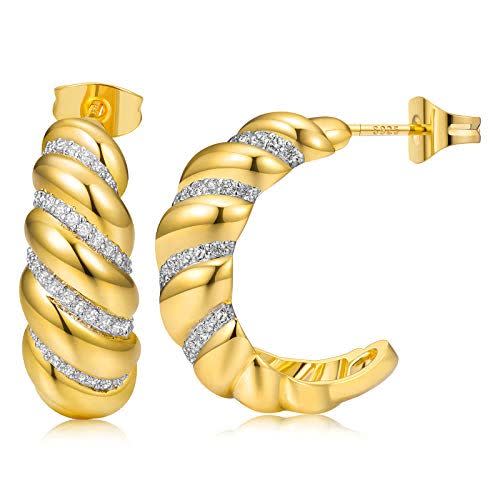 14K Gold Plated Croissant Earrings