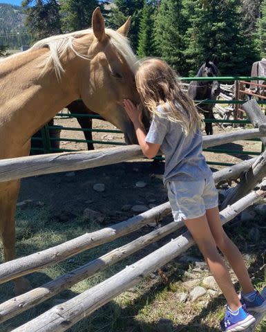 <p>Gisele Bundchen Instagram</p> Tom Brady and Gisele Bündchen's daughter Vivian Brady spends time with a horse.