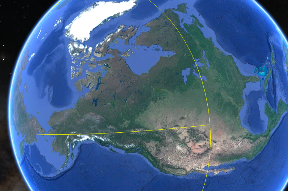 Meanwhile, a 3,700-mile-range Kh-BD launched from the forward deployment base at <u>Anadyr</u>, in the far north of Russia, could hold a consideravble portion of North America at risk. Tu-95MS bombers have been using Anadyr as a deployment base for many years; Tu-160s first landed there in 2018. <em>Google Earth</em>