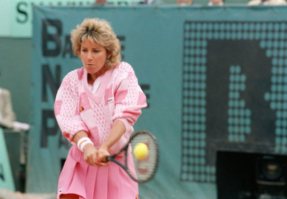 Chris Evert-Lloyd at the Roland Garros stadium in Paris, 1986. - Credit: Laurent Rebours/AP