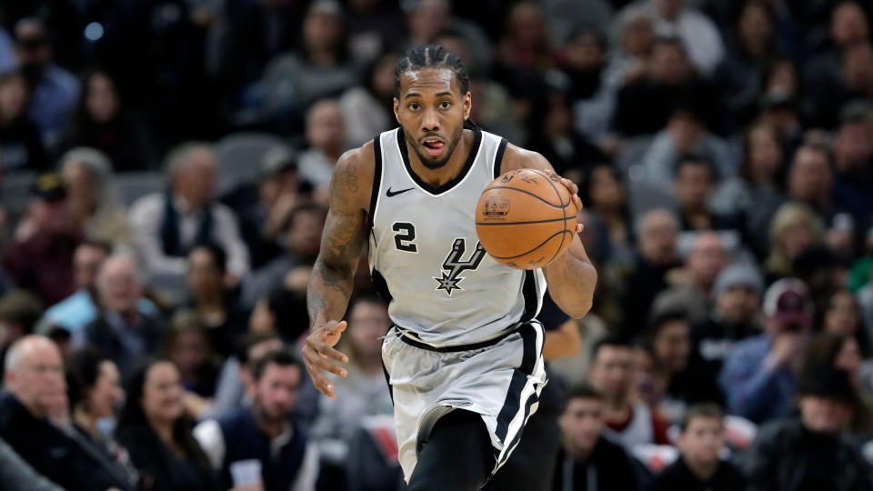 The San Antonio Spurs and Toronto Raptors are engaged in serious talks on a trade centered on Kawhi Leonard and DeMar DeRozan. (AP)