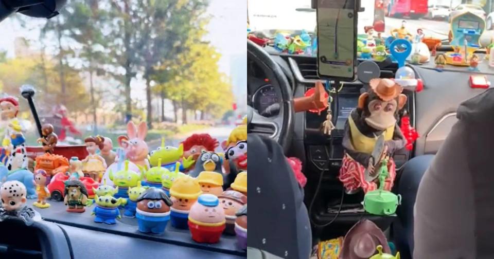 Conductor de Uber llena su automóvil de los personajes de ‘Toy Story’. Foto: Captura de video TikTok vía @consufs