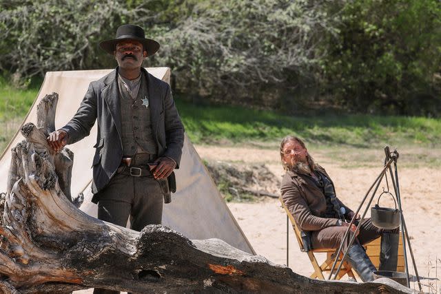 <p>Lauren Smith/Paramount+</p> David Oyelowo and Barry Pepper in 'Lawmen: Bass Reeves'