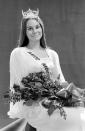<p>Kathy Huppe from Montana was barred from competing in the Miss America contest in 1970 due to her political views and opposition to the Vietnam War. Huppe's bravery makes her Miss Montana pageant evening gown all the more beautiful.</p>