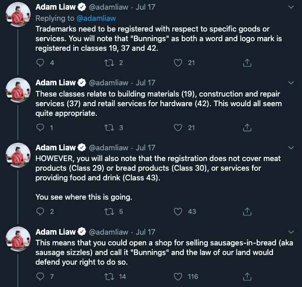 adam liaw twitter bunnings trademark