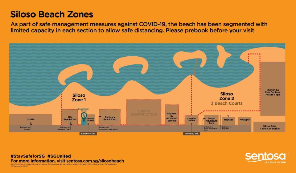 Siloso Beach Zones. (PHOTO: Sentosa)