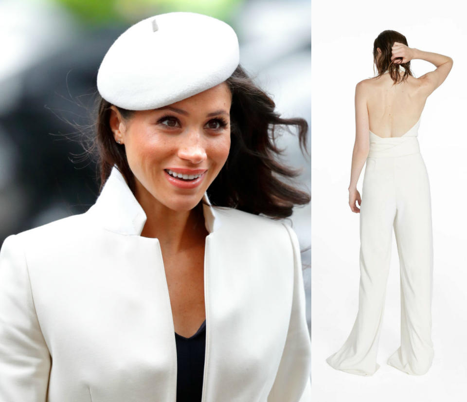 One of Meghan Markle’s BFFs, designer Misha Nonoo, may have given us a clue as to what the bride will wear. <em>(Photo: Getty/mishanonoo.com)</em>