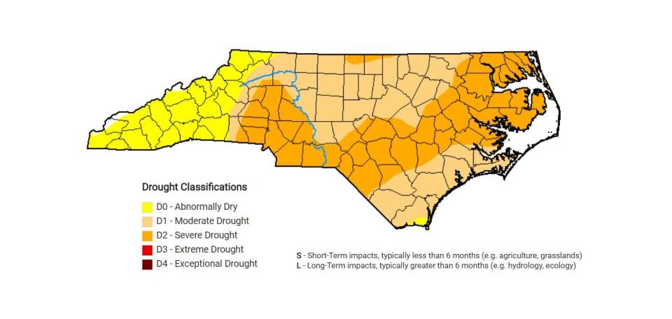 North Carolina drought map as of Dec. 14.