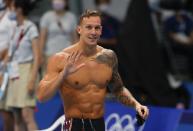 <p>Dressel, 24, set an Olympic record in the 50m free when he swam a time of 21.07 seconds.</p>