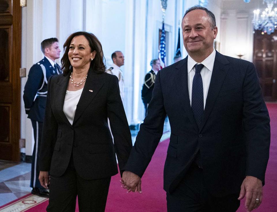 Al Drago/Bloomberg via Getty  Vice President Kamala Harris and Second Gentleman Doug Emhoff