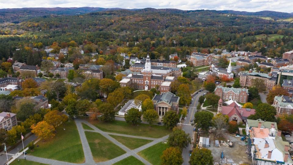 The College Green on the campus of Dartmouth College in Hanover, New Hampshire,