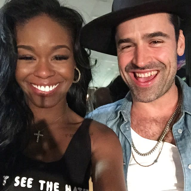 Here's a celeb couple we didn't see coming. "212" rapper Azealia Banks is dating <em> Swimfan</em> actor Jesse Bradford, <em>Us Weekly</em> reports. The always outspoken Azealia hasn't been shy about showing off their relationship on social media, Instagramming these cute pictures of the two at Coachella over the weekend. "Look at this crazy guy," she captioned one pic. PHOTOS: They Dated?! Surprising Celebrity Hookups But it's this photo of the two rocking identical huge grins that's perhaps the most telling of their feelings towards one another. "Happy People," she wrote. The rumored new couple showed some PDA at Nylon's Midnight Garden Party last Friday, <em>Us Weekly</em> also reports. "They were sitting next to each other and whispering with their hands on each other's laps at one point," an eyewitness says. "They were hooking up and together all night." NEWS: Azealia Banks Wants to Have Sex with President Obama Coachella was clearly the place to be last weekend -- aside from a controversial Drake and Madonna makeout session, <em>Twilight</em> star Robert Pattinson was also caught adorably dancing to Drake with rumored fiancee FKA Twigs! Watch below: