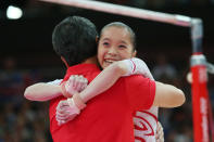 LONDON, ENGLAND - AUGUST 06: Jinnan Yao of China reacts after competing in the Artistic Gymnastics Women's Uneven Bars final on Day 10 of the London 2012 Olympic Games at North Greenwich Arena on August 6, 2012 in London, England. (Photo by Ronald Martinez/Getty Images)