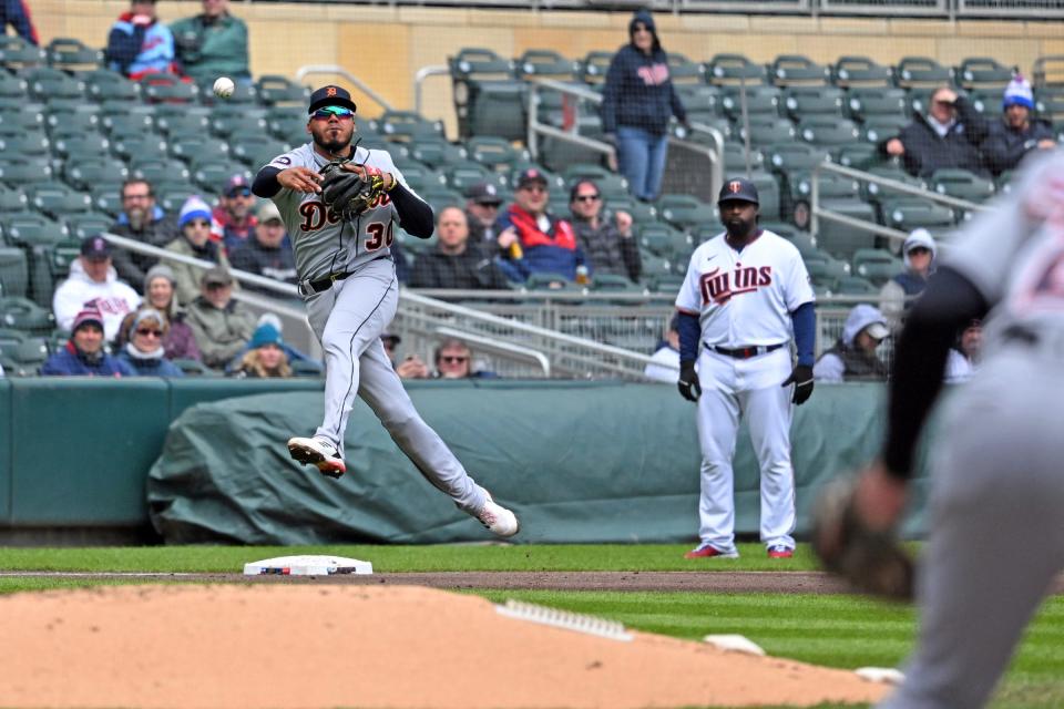 Harold Castro is tied for the Tigers team lead in errors, with three.