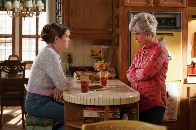 <p>Sonja Flemming/CBS/Getty</p> Raegan Revord as Missy Cooper and Annie Potts as Connie 'Meemaw' Tucker in 'Young Sheldon'.
