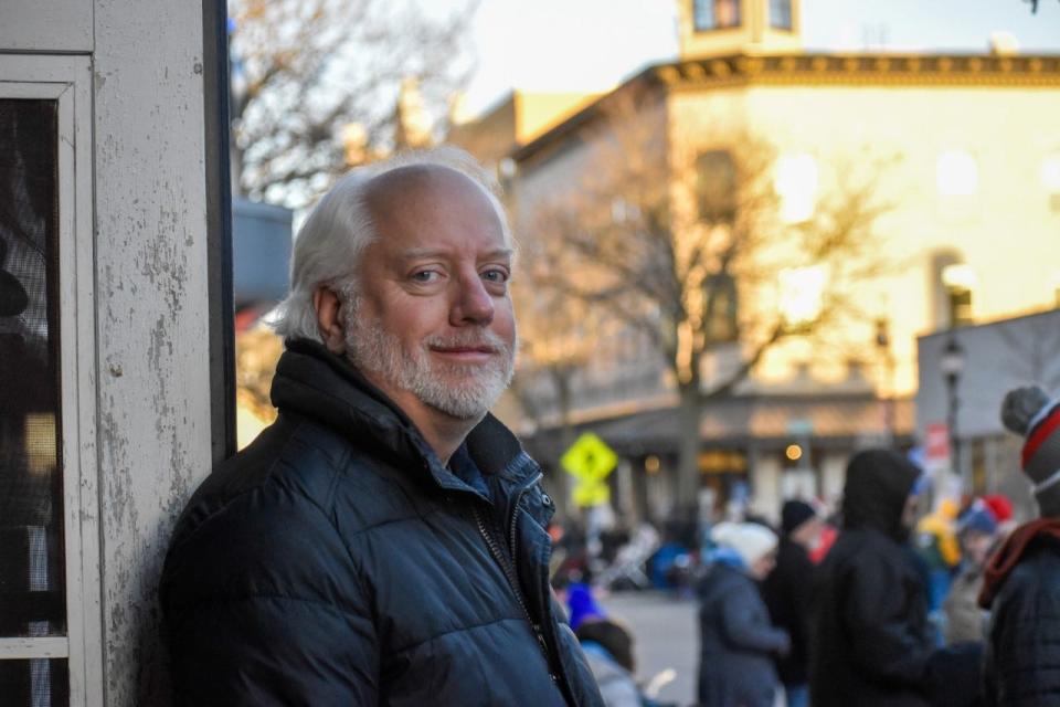 Mentor for Lad Lake, Jerry Znidorka, stood in front of Burlap and Lace, the same store he sought shelter in during last year's parade attack. He always knew he would come back and support the community after last year's tragedy.