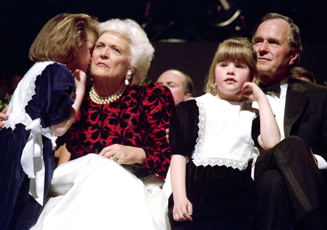 Vice President and Mrs. Bush Their Granddaughters, Barbara and Jenna Bush (Getty Images)