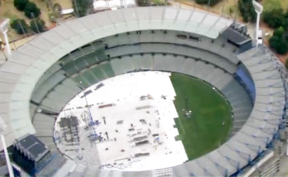 The MCG turf, pictured here before Taylor Swift's concerts.