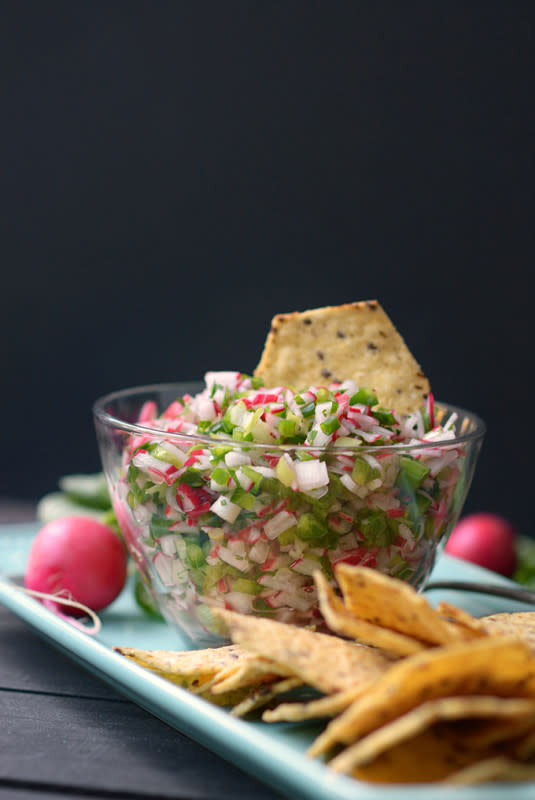 <p>Simple Seasonal</p><p><strong>Get the recipe here: <a href="https://simpleseasonal.com/recipes/radish-salsa" rel="nofollow noopener" target="_blank" data-ylk="slk:Turnip or Radish Salsa;elm:context_link;itc:0;sec:content-canvas" class="link ">Turnip or Radish Salsa</a></strong></p>