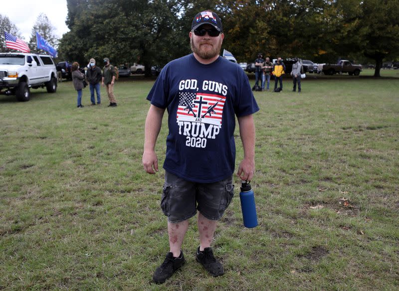 Proud Boys attend a rally in Portland