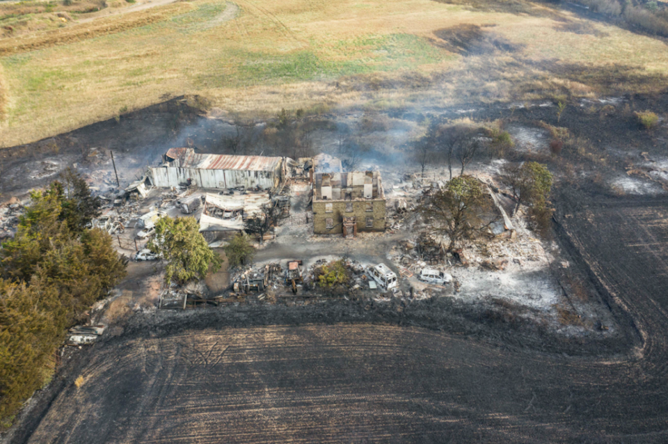 Smoke is still flowing from buildings following Tuesday's fires. (SWNS)