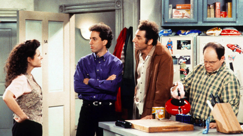 <p>One of the most successful shows in television history, "Seinfeld" premiered in 1989 and ran for nine seasons on NBC. By 2014, the series had generated $3.1 billion since entering syndication in 1995, according to Vulture.</p> <p>When its final episode aired in 1998, 76.3 million people tuned in to watch -- the third-largest audience for a finale in television history, according to The New York Times. During the finale, NBC scored $2 million per 30-second ad spot, according to AdAge.</p> <p>In 2019, Viacom scored syndication rights to "Seinfeld." Terms of the deal weren't publicly disclosed but were thought to be around $200,000-$250,000 per episode, according to Deadline.</p> <div class="listicle--slide"> <div class="listicle--slide--content"> <p><em><strong>Reality TV: <a href="https://www.gobankingrates.com/net-worth/celebrities/reality-stars-didnt-know-extremely-wealthy/?utm_campaign=1148443&utm_source=yahoo.com&utm_content=11&utm_medium=rss" rel="nofollow noopener" target="_blank" data-ylk="slk:35 Reality Stars You Didn't Know Are Extremely Wealthy" class="link ">35 Reality Stars You Didn't Know Are Extremely Wealthy</a></strong></em></p> </div> </div> <p><small>Image Credits: Nbc Tv/Kobalk</small></p>