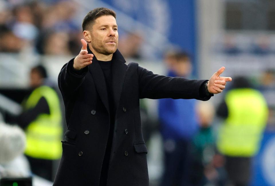 Should Xabi Alonso’s Bayer Leverkusen win the Bundesliga this season he will be the first manager to win the title with a club other than Bayern Munich since Jurgen Klopp in 2012 (EPA)