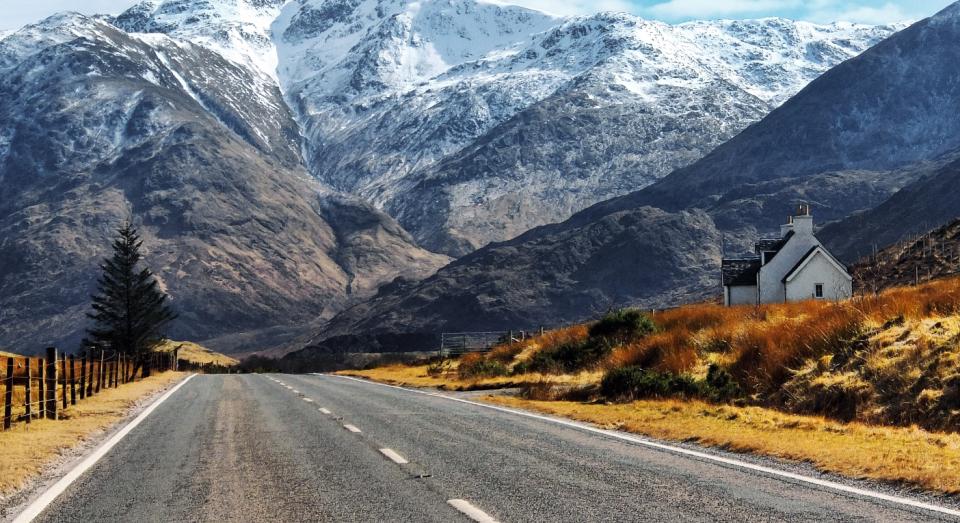 Glen Shiel in the Scottish Highlands, just off the North Coast 500 (Getty)