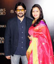 Arshad Warsi and Maria Goretti pose for the shutterbugs.