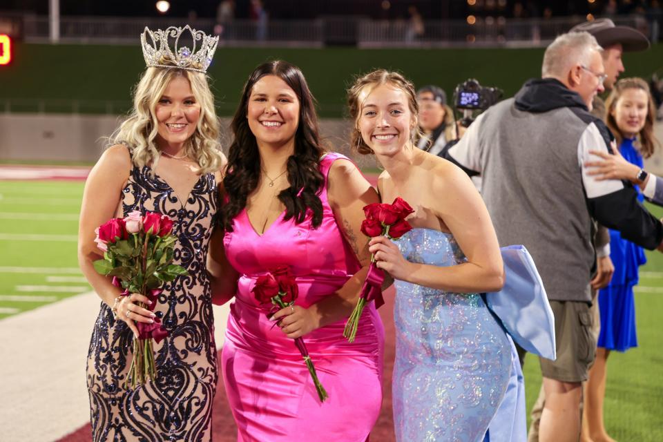 The top three Homecoming Queen candidates: Rylee Finley, from left, Brandy Green and Myka Bailey.