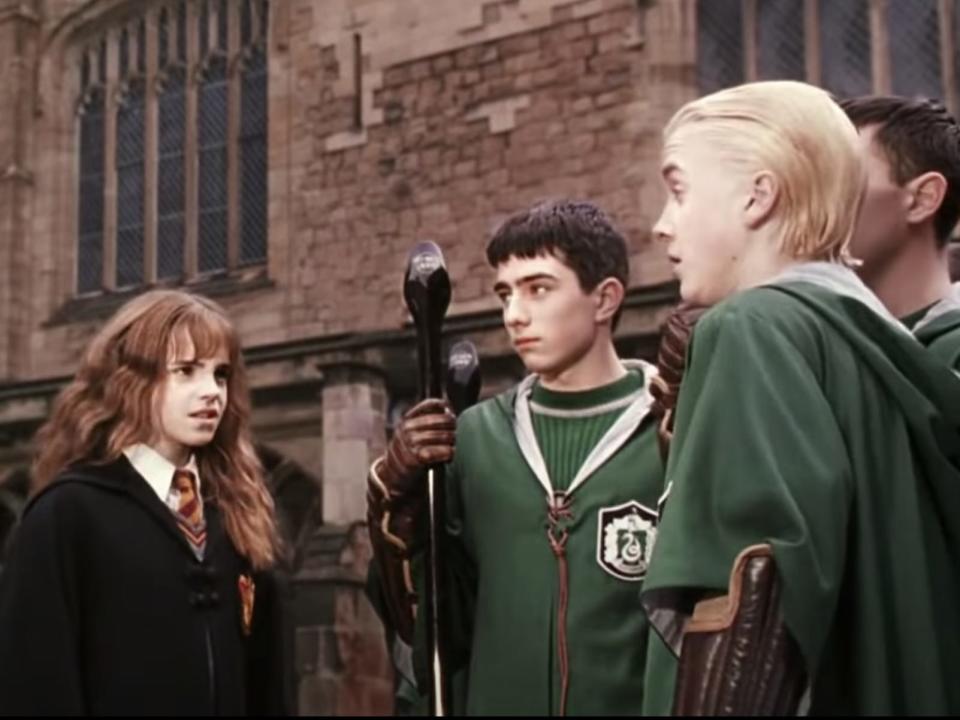 Emma Watson and Tom Felton in "Harry Potter and the Chamber of Secrets."