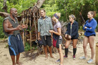 "Operation Thunder Dome" - Phillip Sheppard talks with the Bikal Tribe during the sixth episode of "Survivor: Caramoan - Fans vs. Favorites."