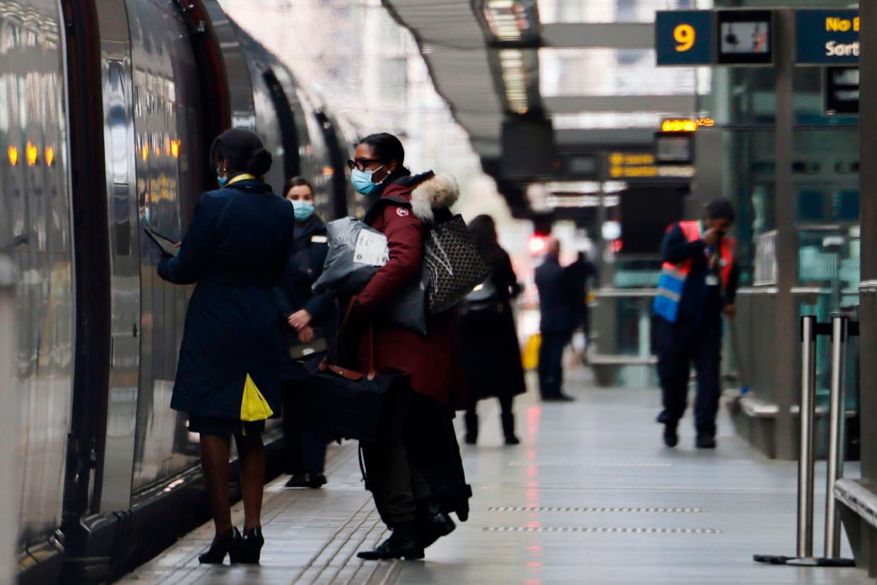 <p>All aboard: international trains all pass through amber countries</p> (AFP via Getty Images)