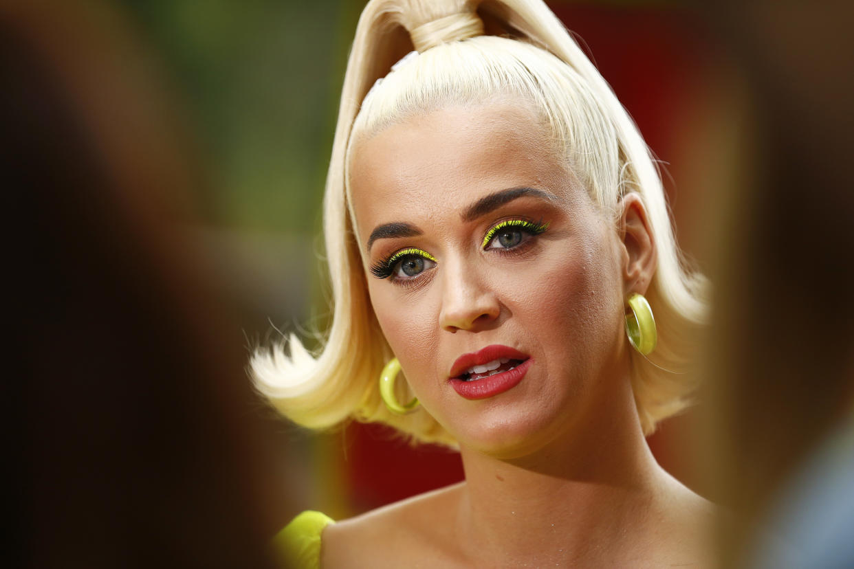 Katy Perry speaks to media on March 11, 2020 in Bright, Australia. (Photo by Daniel Pockett/Getty Images)