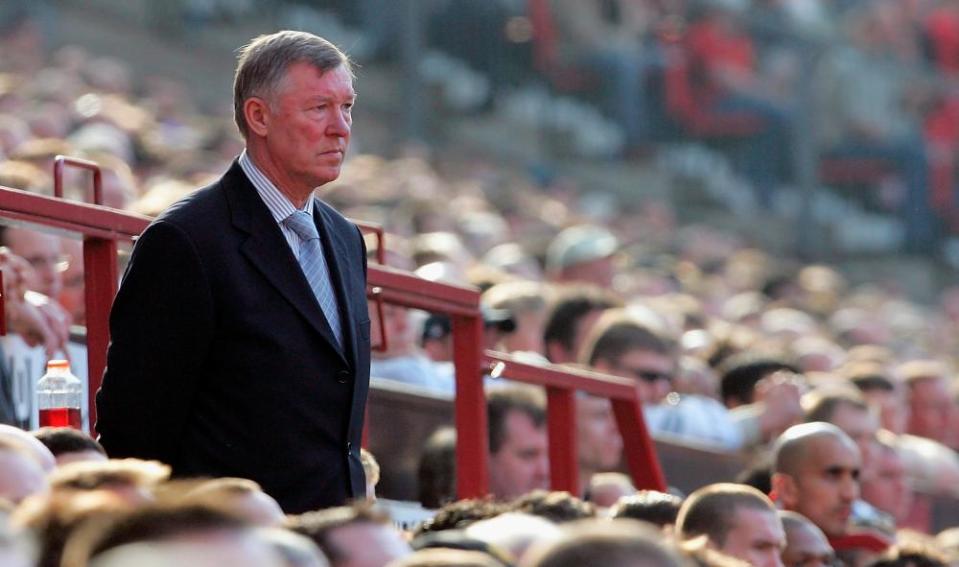 Sir Alex Ferguson during a match at Old Trafford in 2005