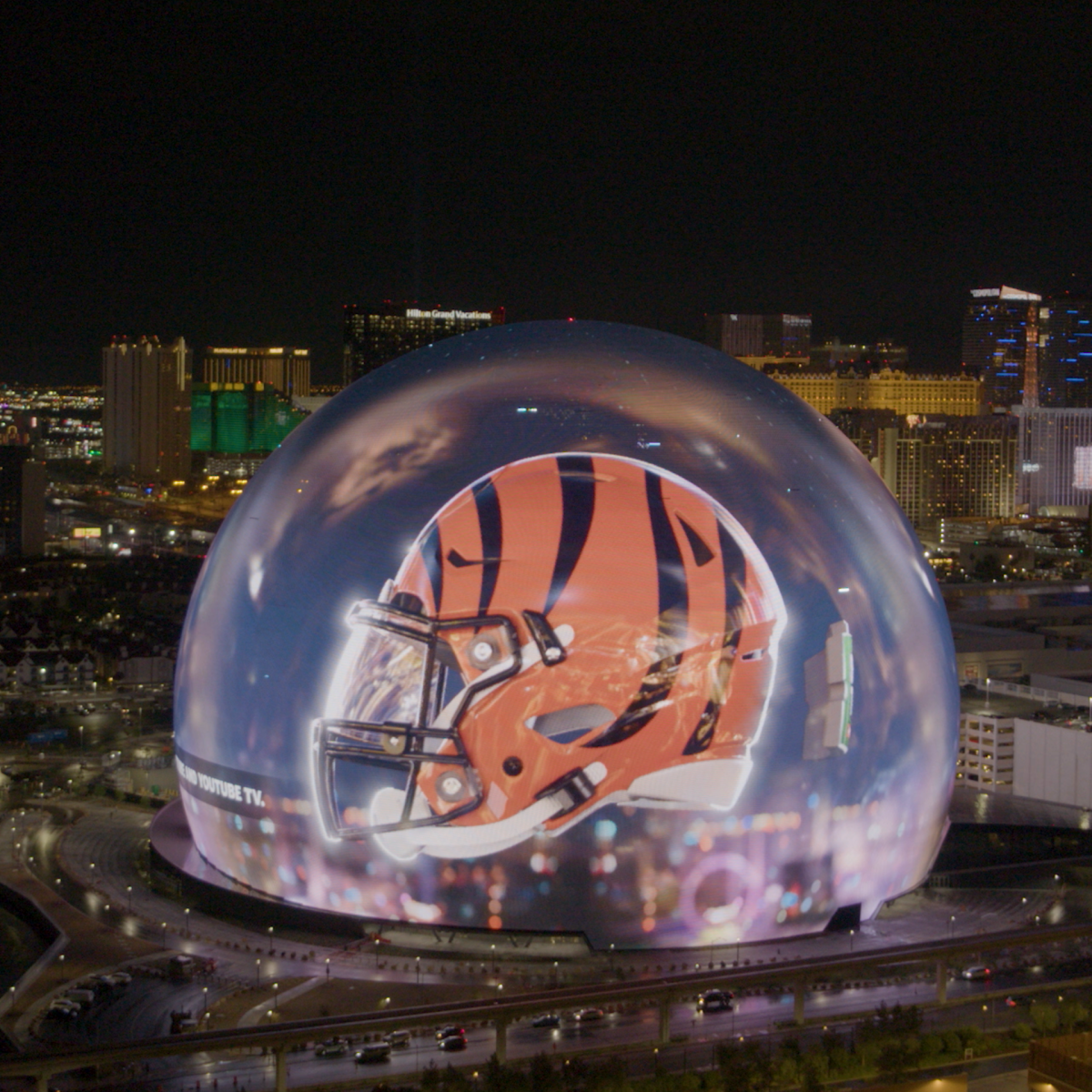 Vegas MSG Sphere displays 32 NFL helmets in first brand campaign