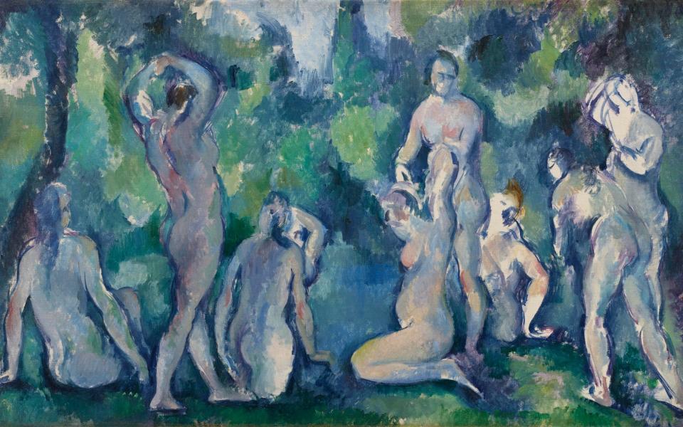 Women Bathing (c1895) by Paul Cézanne - Anders Sune Berg/Ordrupgaard, Copenhagen