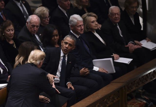 The former president's Wednesday service was at Washington National Cathedral in D.C.