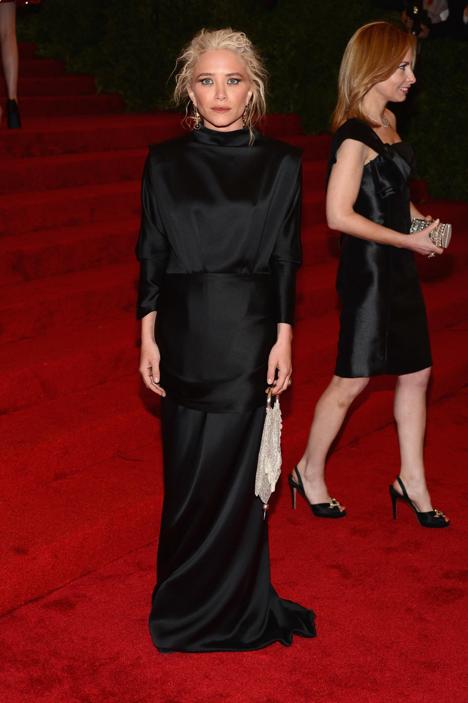 Decked out in her own brand, The Row, Mary-Kate Olsen chose this haunting black gown.