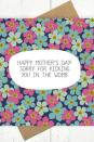 <p><strong>Get the card <a rel="nofollow noopener" href="https://www.etsy.com/listing/223116585/funny-mothers-day-card-sorry-for-kicking?ref=sr_gallery_19&ga_search_query=funny+mothers+day+card&ga_page=4&ga_search_type=all&ga_view_type=gallery" target="_blank" data-ylk="slk:here;elm:context_link;itc:0;sec:content-canvas" class="link ">here</a>. </strong></p>