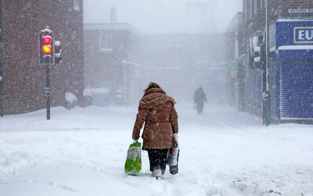 A shopper braves freezing conditions as the 2018 'Beast from the East' brought heavy snow to County Durham - Ian Horrocks/Getty Images Europe
